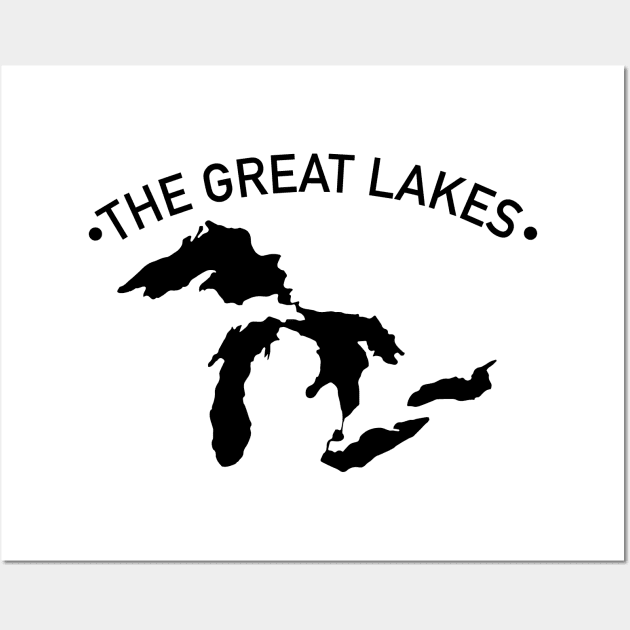 The Great Lakes Black United States Wall Art by KevinWillms1